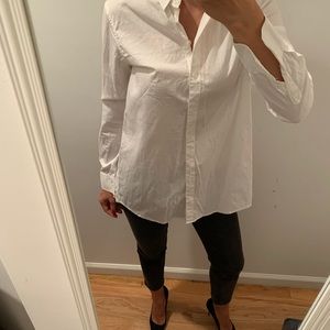 White shirt with a split back